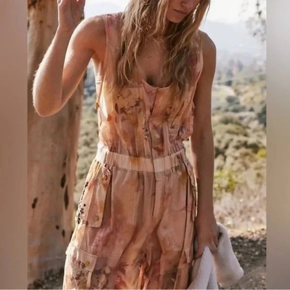 Free People Movement Colorburst One Piece Jumpsuit Oasis‎ XS NWT Active Romper